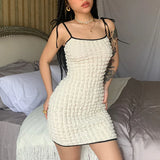 Ebbgo  Summer Streetwear Mini Dresses for Women Lace-up Backless Sleeveless Bodycon Dress High-waist Slim Dress Vestidos Mujer Clothes