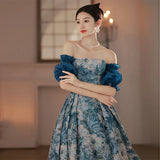 Ebbgo  -  Evening dresses Flower jacquard weave Ball dress Elegant dinner party princess Banquet