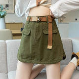 Ebbgo  Streetwear Cargo Mini Skirts Women Harajuku Vintage Y2k 90s Casual Hight Waist Sexy Clubwear Clothes Fashion Short Skirt