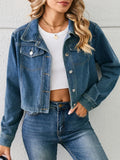 Ebbgo   Streetwear New Denim Jackets Women Spring Autumn Casual Single Breasted Cropped Jean Coat Ladies Fashion Loose Outwear