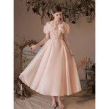 Ebbgo  -  Elegant party dresses for women formal occasion dresses Bride wedding gown Pink lace Bridesmay L0267