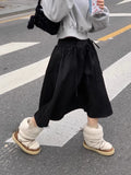 Ebbgo  Y2k Aesthetic Gray Simple Bandage Skirts Women Vintage Pleated Long Skirt Harajuku Streetwear Gothic Faldas Largas Mujer 2024