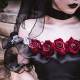 Ebbgo  -  Black Flowers Wedding Lolita Dress Meet The Princess Classic Daydream Whisper Lolita Original Red Rose Gothic Flower