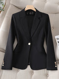 Ebbgo  -  Spring Autumn Blazers New Small Suit Jacket Women Fashion Jacket High-Quality Professional Suit Ladies Blazers Female Outerwear