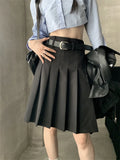 Ebbgo  Preppy Style Women A-Line Skirts Slim High Waist Streetwear Autumn  Loose Office Lady Daily Mujer All Match