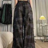 Ebbgo  -  Harajuku Fashion Camouflage Cargo Pants Women Hip Hop Streetwear Oversized Fall Trousers Vintage Y2k Girl Casual  Retro