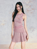 Ebbgo  - Skinny Knit With Tank Top A-line Skirt Two-piece Set Summer New Suit Party Korean Elegant Lady Style