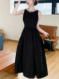 Ebbgo  -  Black Elegant Wedding Events Dress Chic Off Shoulder Sleeveless Women Dress Casual Female Party Vestidos