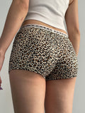 Ebbgo  -  Sexy Slim Leopard Printed Lace Trim Shorts Casual Bandage Low-Waisted Shorts Women Summer Fashion Streetwear Ladies