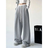 Ebbgo  -  Black Sweatpants Women Korean Autumn Casual Baggy Pants Vintage Harajuku Streetwear Straight Sports Trousers Fashion