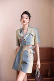 Ebbgo   -  Summer Women Short Sets Korean Style Fashion Elegant New Shirt Sets Casual 2 Piece Sets Women's Suit Outfit