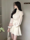 Ebbgo  -  Casual Fashion Skirt Suit Women's New Summer Shirt And Long-sleeved Shirt Top 2-piece Set