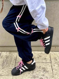 Ebbgo   Y2K Blue Sweatpants With Bow Women Korean Fashion Fairycore Jogger Pants Oversized Harajuku Girly Kpop Sports Trousers