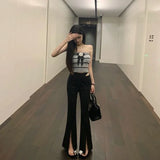 Ebbgo  -  Summer Sexy Strapless Camisole Women Chic Design Knitted Sleeveless Slim Crop Top Fashion Retro