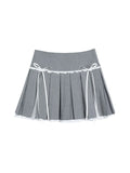 Ebbgo  Summer Women Korean Preppy Mini Pleated A-line Skirt Gyaru Coquette Ballet Core 2000s Aesthetic Bow Mori Girl Y2k Streetwear New