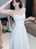 Ebbgo  -  Elegant Korean Midi Women Dresses Summer Slim New Evening Party Fashion Casual Y2K Vestidos Clothes