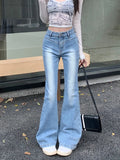 Ebbgo  High Waist Flare Jeans Y2k Women Spring Summer Streetwear Bell-bottomed Pants Woman Korean Fashion Slim Denim Trousers