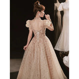 Ebbgo  -  Evening Dresses Party Ballgown Elegant High Collar Sequin Banquet Princess Dress L0877