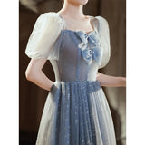 Ebbgo  -  Dresses for Returned Scholars Association  student Elegant dress graduation ball gown lace Blue L0790