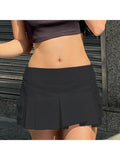 Ebbgo  Streetwear Pleated Mini Skirts Women Summer Vintage Y2k Black Skirt Sexy Low Waist Korean Fashion E Girl High Street