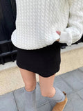 Ebbgo  New Lace Trim Straight Mini Skirt Shorts Woman Spring High Waist Fashion Short Falda Casual Streetwear Preppy Style Skirts Y2k