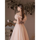 Ebbgo  -  Elegant party dresses for women formal occasion dresses Bride wedding gown Pink lace Bridesmay L0267