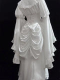 Ebbgo  -  White Gothic Style Lolita Dress Pure Shirt Fishbone Skirt Ji Oversleeve Birthday