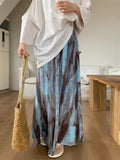 Ebbgo  -  New Boho Beach Vintage Long Skirts Women Printed A-line Female Elegant Skirt Ladies Holiday Korean Fashion Casual Skirt