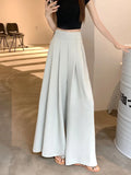 Ebbgo  -  Sweet Hot Girl High Waisted Drape Casual Pants for Women's Spring Elegant Pleated A-line Wide Leg Pants Fashion Female Clothes