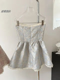 Ebbgo  -  French Elegant Y2k Lolita Dress Fashion Sweet Luxury Prom Gown Pearl Chain Party Prom Sleeveless Robe 2000s Aesthetic New Design