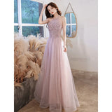 Ebbgo  -  Evening dresses for Cocktail graduation Party Pink dinner dress gala ballgown floral for Women prom Banquet Skirt H899