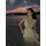 Ebbgo  -  Summer New Irregular Slim Slim Hanging Strap Holiday Style Dress