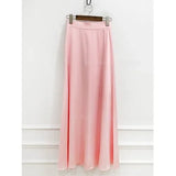 Ebbgo  Slim Wrap Hip Elegant Pink Satin Fishtail Skirt Women Long Mujer Faldas Empire Korean Style Black White Mermaid OL Silk