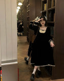 Ebbgo  -  Milk Lovely Gold Long Lace Pearl Court Velvet Skirt Dress Japanese Style Sweet Suit