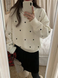 Ebbgo  Sweet Pullovers Fashion New Women Soft Knitted Casual 2024 Elegant Chic All Match Loose Daily Elegant Spring