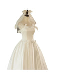 Ebbgo  -  Prom dress Party dresses gala Korean White Ball Satin Skirt Wedding Dress H9802