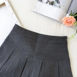 Ebbgo  Korean Fashion Gray Pleated Skirt Women Vintage Cute High Waist Sexy Mini Skirts Kawaii Preppy Style Summer Streetwear