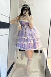 Ebbgo  -  Lolita Spring and Summer Elegant Dress Suspender Skirt Lace Jsk Three-Layer Birthday