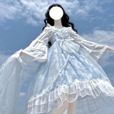 Ebbgo  -  Blue Alice In Wondeland Cute Lolita Dress for Women Japanese Tea Party Soft Girl Kawaii Princess  Fairy Vestidos