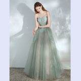 Ebbgo  -  Evening Dress Prom dresses Dinner Mint green Host Temperament Lace off shoulder flower long gown H829