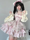 Ebbgo  Sweet Tube Top Dress Pure Desire Gentle Cute Two-Dimensional Lolita