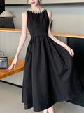 Ebbgo  -  Black Elegant Wedding Events Dress Chic Off Shoulder Sleeveless Women Dress Casual Female Party Vestidos