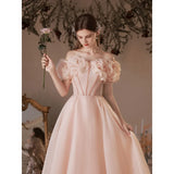 Ebbgo  -  Elegant party dresses for women formal occasion dresses Bride wedding gown Pink lace Bridesmay L0267