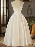 Ebbgo  -  Prom dress Party dresses gala Korean White Ball Satin Skirt Wedding Dress H9802