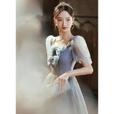 Ebbgo  -  Dresses for Returned Scholars Association  student Elegant dress graduation ball gown lace Blue L0790