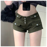 Ebbgo  Women' Clothing American Denim Self Cultivation Shorts Design Versatile Hot Pants High Waist Loose Sexy Small Straight Leg Pants