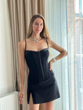 Ebbgo  - Birthday Dress for Women Fall Outfits Going Out Streetwear Chic Classy Spaghetti Strap Y2k Corset Black Party Dresses