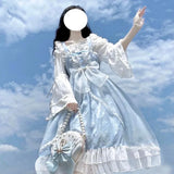 Ebbgo  -  Blue Alice In Wondeland Cute Lolita Dress for Women Japanese Tea Party Soft Girl Kawaii Princess  Fairy Vestidos