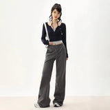 Ebbgo  American Fashion Design Sense Autumn and Winter Sports Pants Women Y2K Dropping Sports Pants Wide Leg Casual Straight Leg Pants