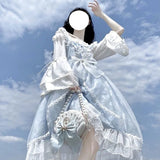 Ebbgo  -  Blue Alice In Wondeland Cute Lolita Dress for Women Japanese Tea Party Soft Girl Kawaii Princess  Fairy Vestidos